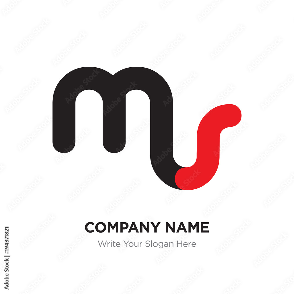 Abstract letter ms or sm logo design template, Black Alphabet initial letters company name concept. Flat thin line segments connected to each other Abstract letter ms or sm logo design template, Black Alphabet initial letters company name concept. Flat thin line segments connected to each other