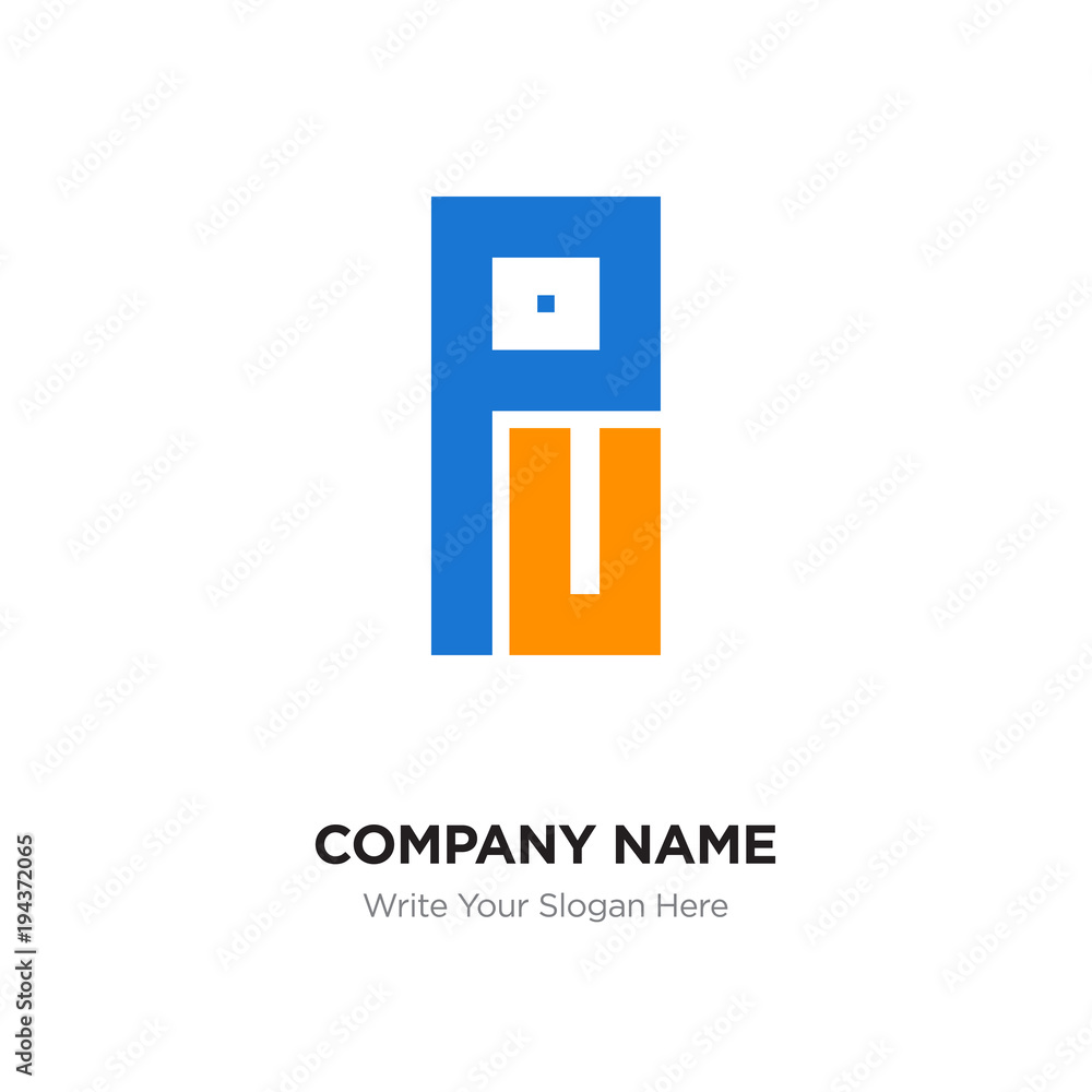 Abstract letter PU or UP logo design template, Black Alphabet initial letters company name concept. Flat thin line segments connected to each other Abstract letter PU or UP logo design template, Black Alphabet initial letters company name concept. Flat thin line segments connected to each other