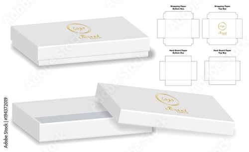 Box packaging die cut template design. 3d mock-up