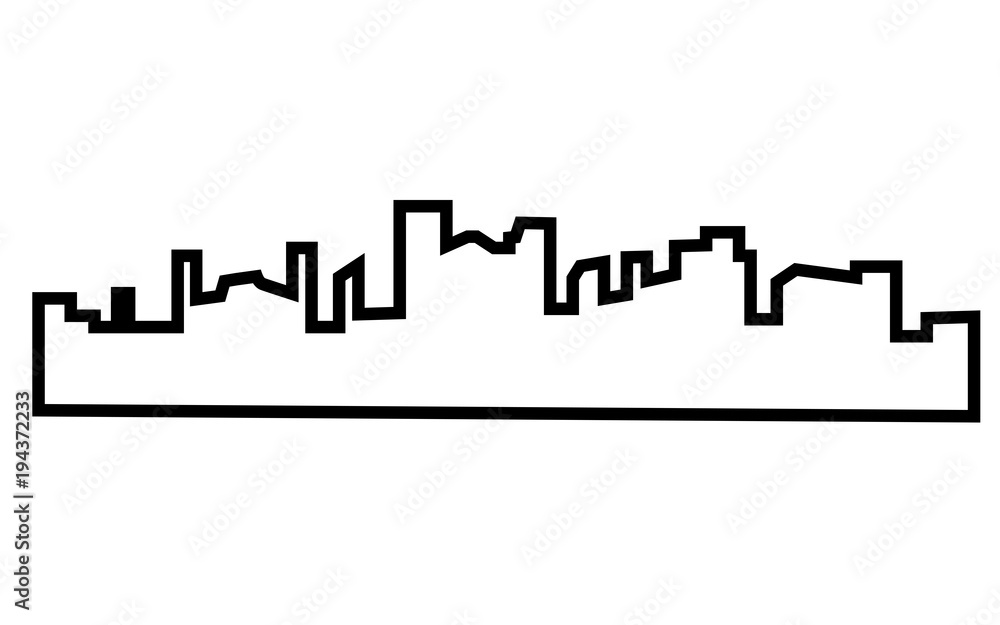 edmonton skyline silhouette outline on white background edmonton skyline silhouette outline on white background