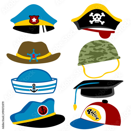 Set of hats cartoon