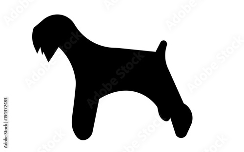 miniature schnauzer silhouette on white background