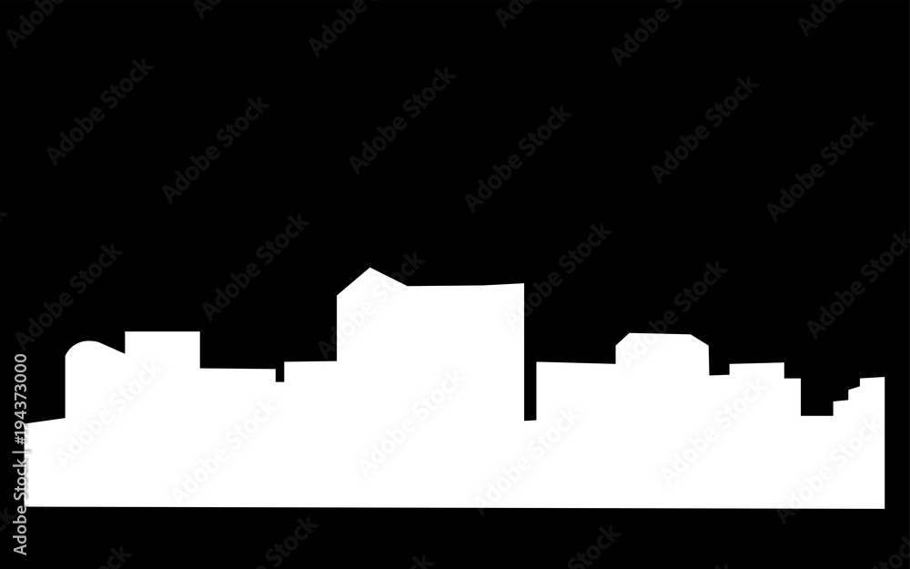 white indianapolis skyline silhouette on black background