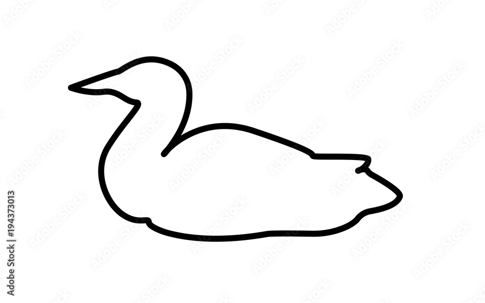 loon silhouette outline on white background loon silhouette outline on white background