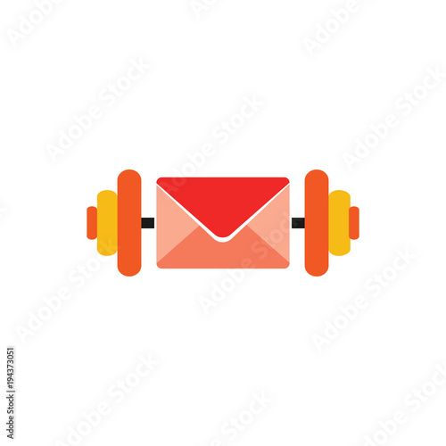Konstfotografi Mail Barbell Logo icon Design