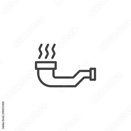 Smoking pipe outline icon. linear style sign for mobile concept and web design. Tobacco pipe simple line vector icon. Symbol, logo illustration. Pixel perfect vector graphics