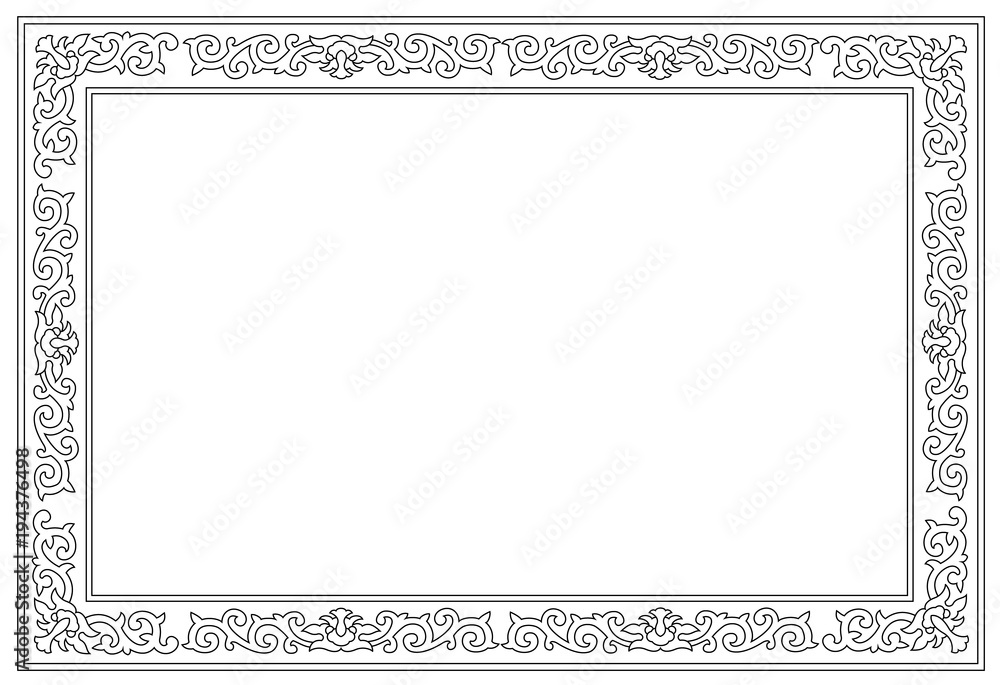 beautiful floral border, corner pattern frame for text, image and exposition decor, vector style