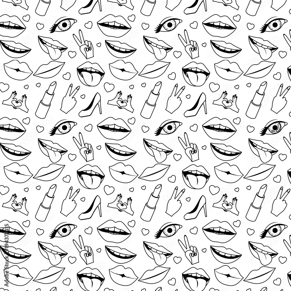 pop art stickers set icons vector illustration design