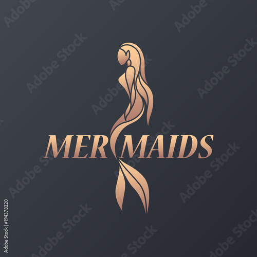 Mermaid logo icon design, vector illustration