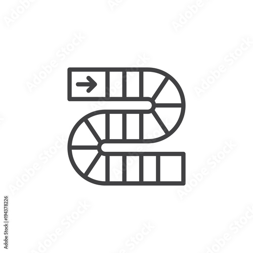 Pathway board game outline icon. linear style sign for mobile concept and web design. simple line vector icon. Symbol, logo illustration. Pixel perfect vector graphics
