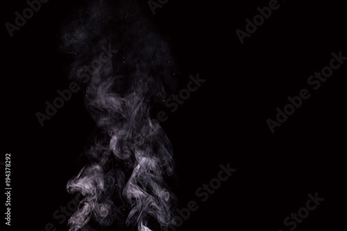 Abstract white water vapor on a black background