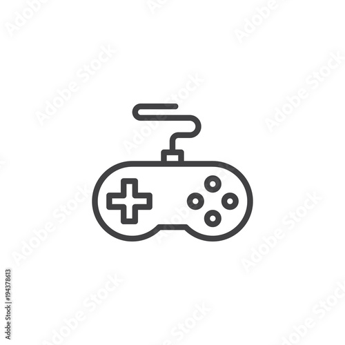 Game controller outline icon. linear style sign for mobile concept and web design. Joystick simple line vector icon. Symbol, logo illustration. Pixel perfect vector graphics