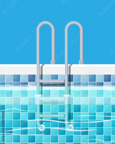Swimming pool and ladder.