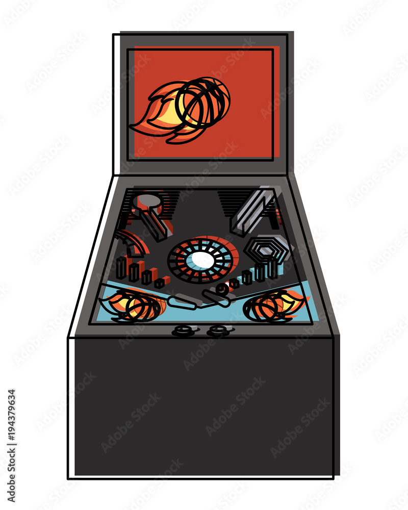 Pinball Machine Ready Play Game Realistic Stock Vector (Royalty Free)  1443675557