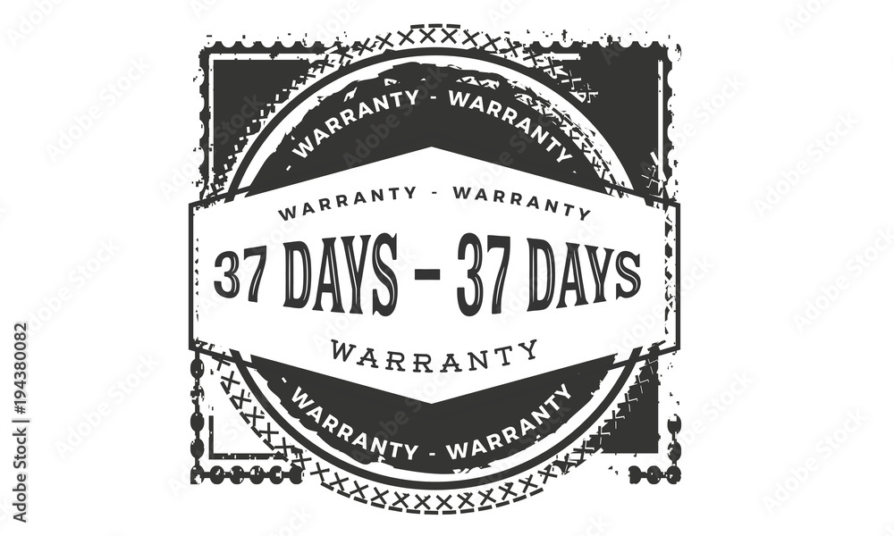 Obraz premium 37 days warranty icon vintage rubber stamp guarantee