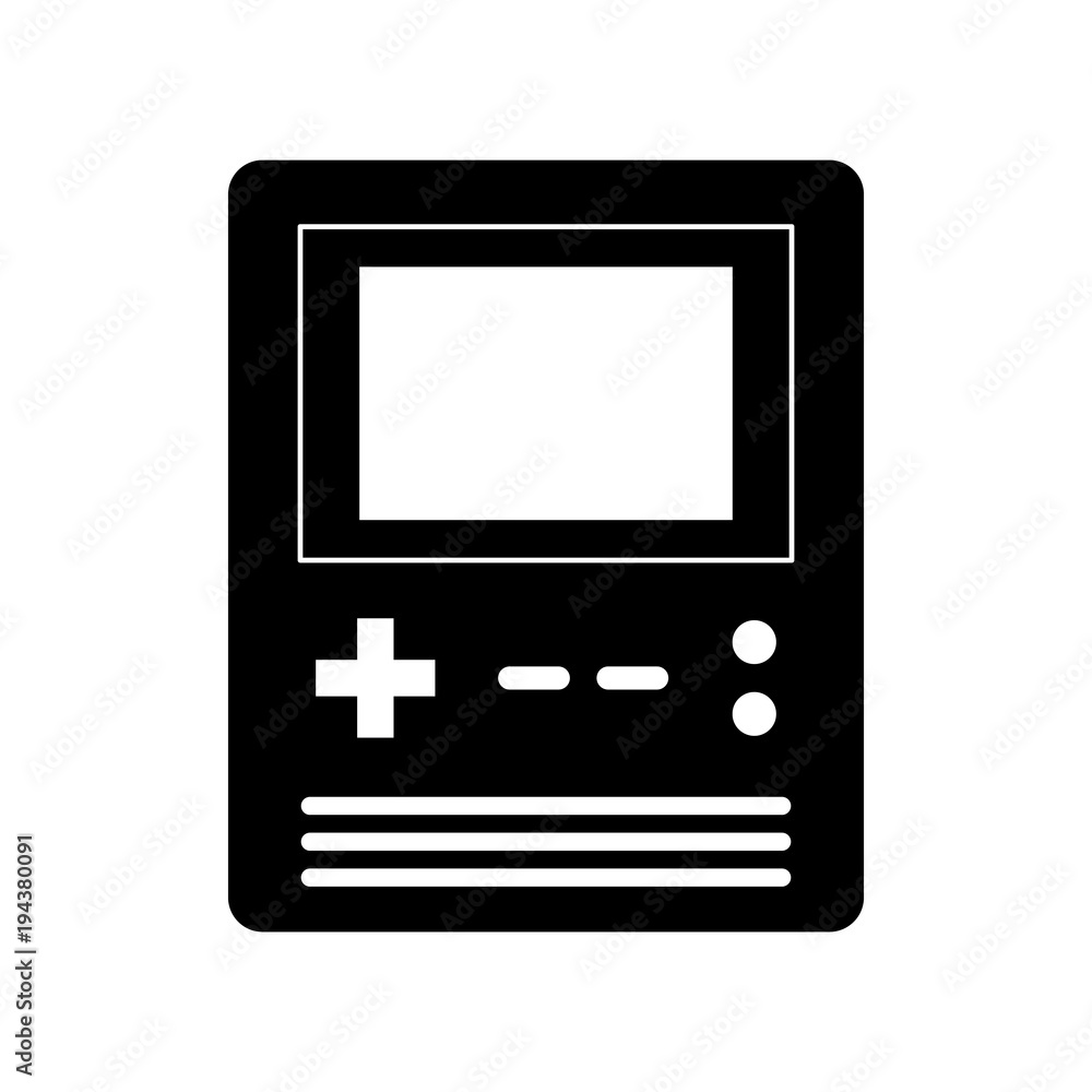 retro portable video game console gadget vector illustration black and white design retro portable video game console gadget vector illustration black and white design