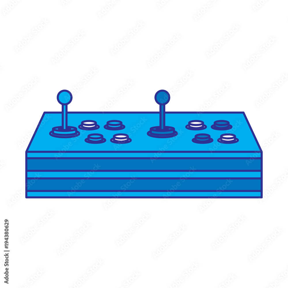 video game control joystick retro technology vector illustration blue design video game control joystick retro technology vector illustration blue design