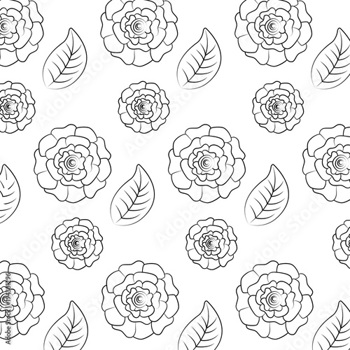 pattern flowers and leaves floral wallpaper texture vector illustration