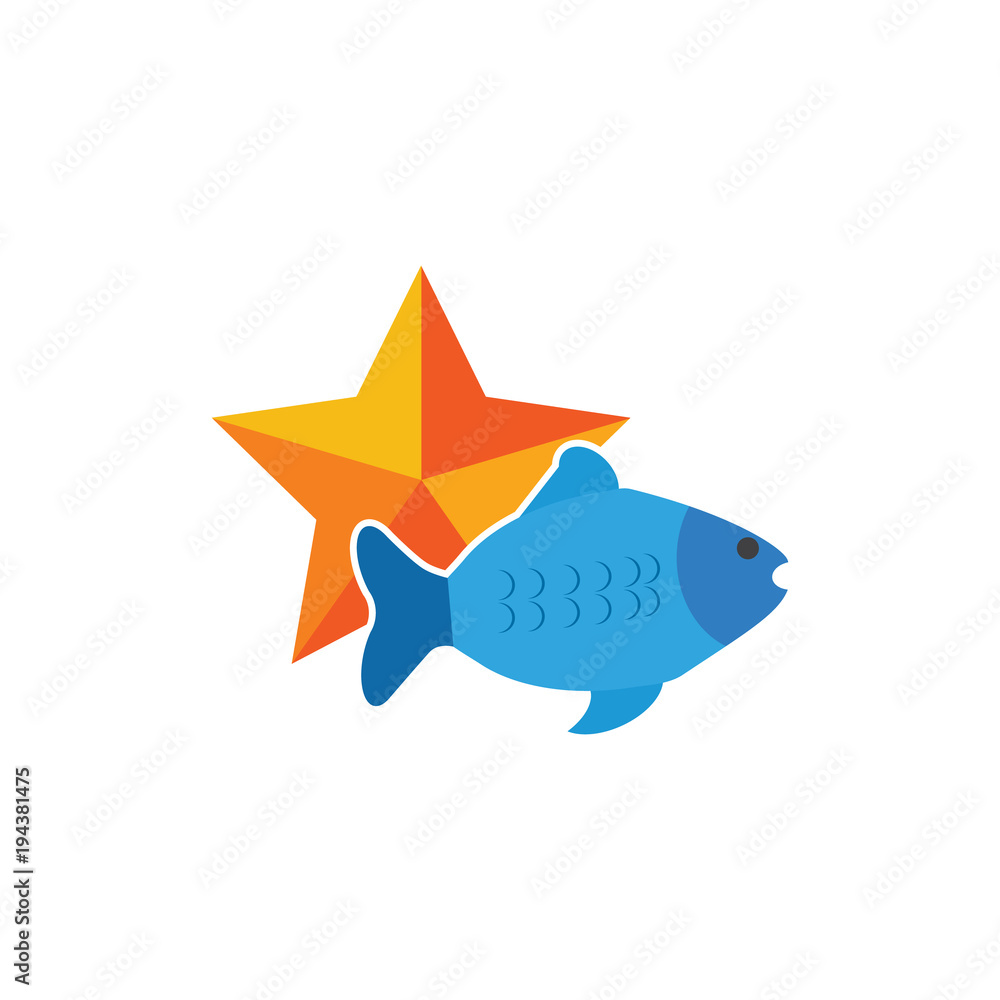 Fish Star Logo Icon Design Fish Star Logo Icon Design