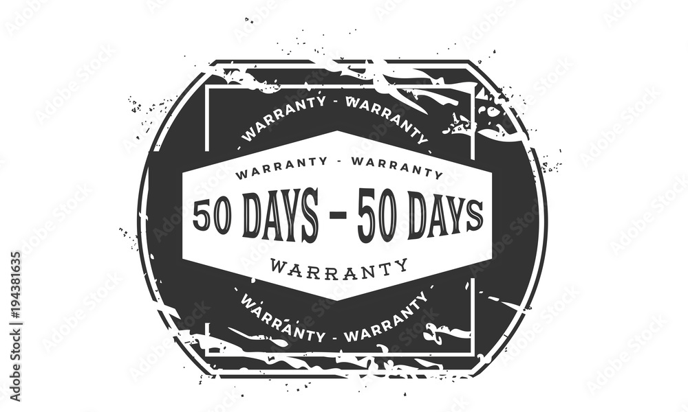 Obraz premium 50 days warranty icon vintage rubber stamp guarantee