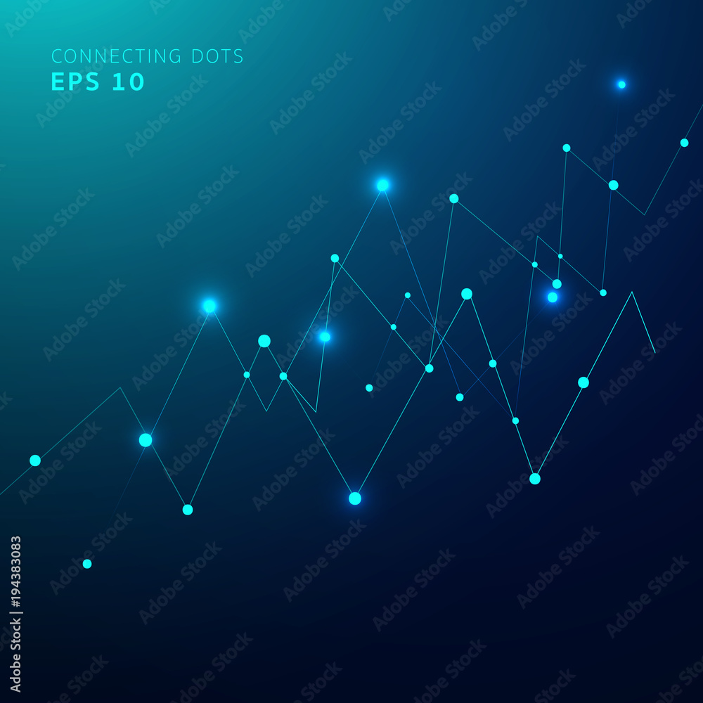 Fototapeta premium Abstract connecting dots and lines, Polygonal background, technology design, vector illustrator