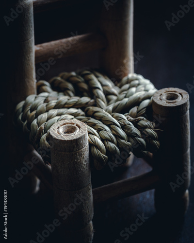 chair in dark moody setting