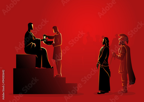 Pilate Condemns Jesus to Die Fototapet