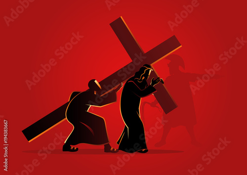 Simon of Cyrene Helps Jesus Carry His Cross