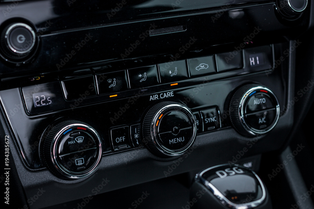 airconditioning control panel of a car