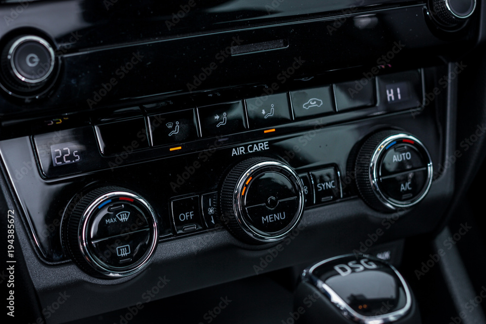 airconditioning control panel of a car airconditioning control panel of a car