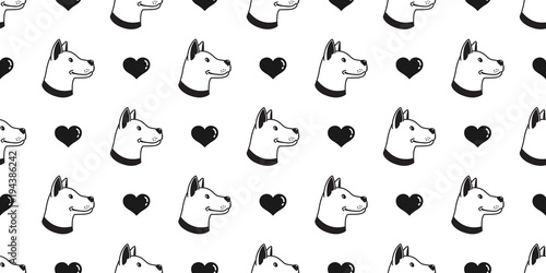 dog seamless pattern vector french bulldog heart isolated dog breed valentine wallpaper background