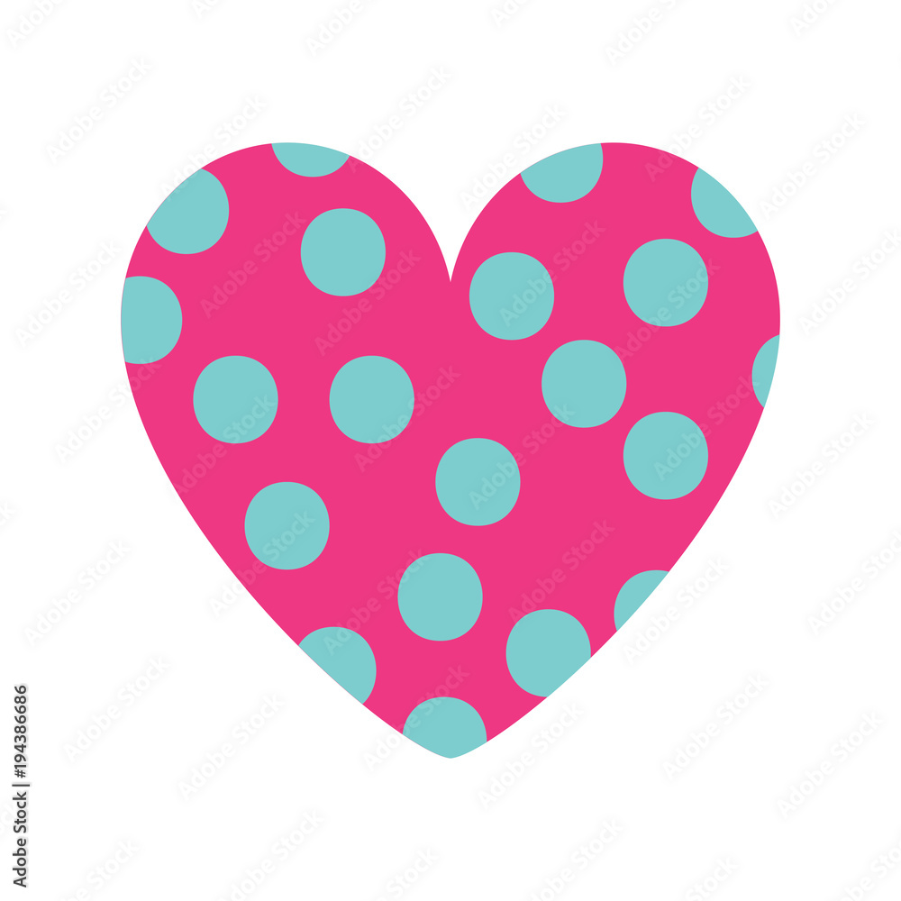 dotted heart in love decoration romantic vector illustration