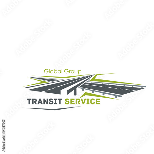 Road crossroad vector icon for transit service