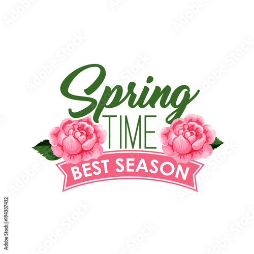 Spring time season roses flowers bunch vector icon