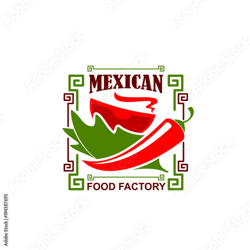 Vector jalapeno pepper icon for Mexican restaurant