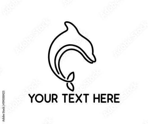 dolphin line logo illustration design.simple line style design of dolphin.designed for brand and identity