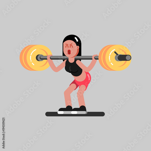 Girl hardly makes a squat