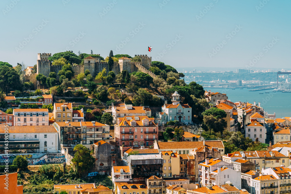 Panoramic View Of Sao Jorge Castle In Portugal