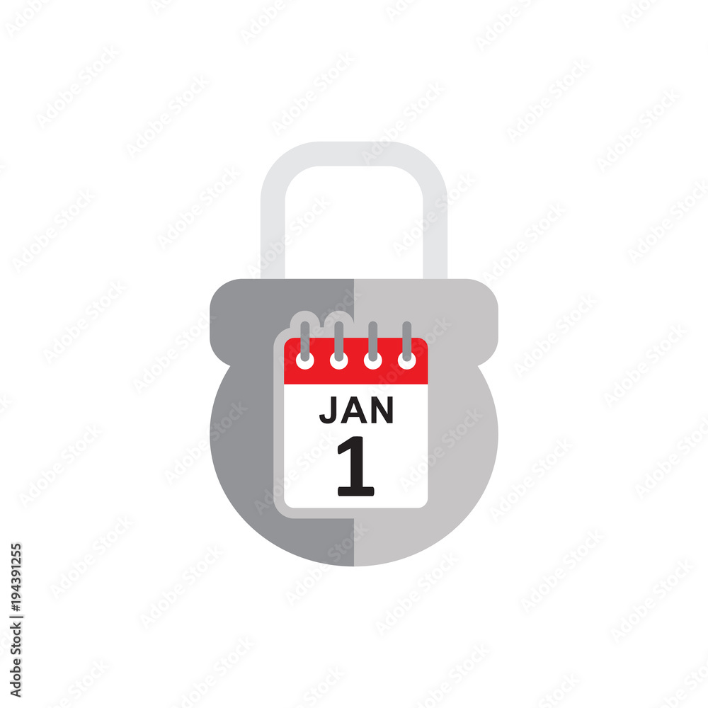 Calendar Lock Logo Icon Design