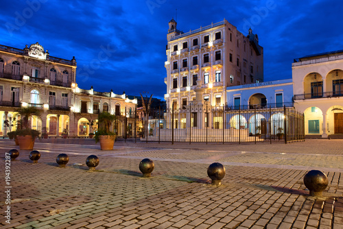 Beautiful night image of Plaza Vieja, Havana, Cuba © Marco