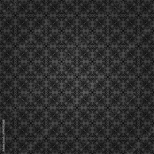 Classic seamless vector dark pattern. Damask orient ornament. Classic vintage background