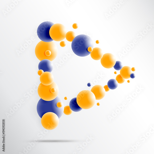 Abstract 3D Sphere design. 3d molecules concept, Atoms. on white background