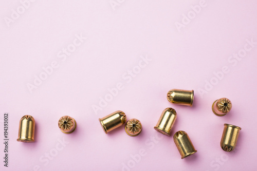 Wallpaper Mural Vintage bullets on a pink background, empty space for text. Torontodigital.ca