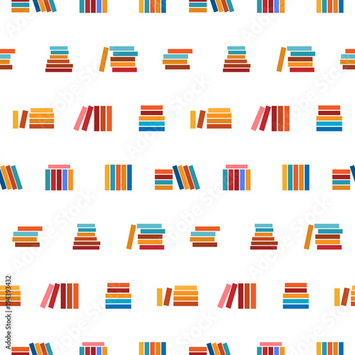 Seamless background with books. Vector illustration..