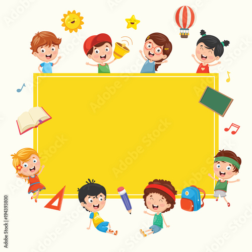 Funny Kids Holding Blank Placard