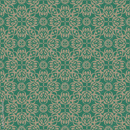 Seamless Ornamental Pattern. Beige und Turquoise Color.