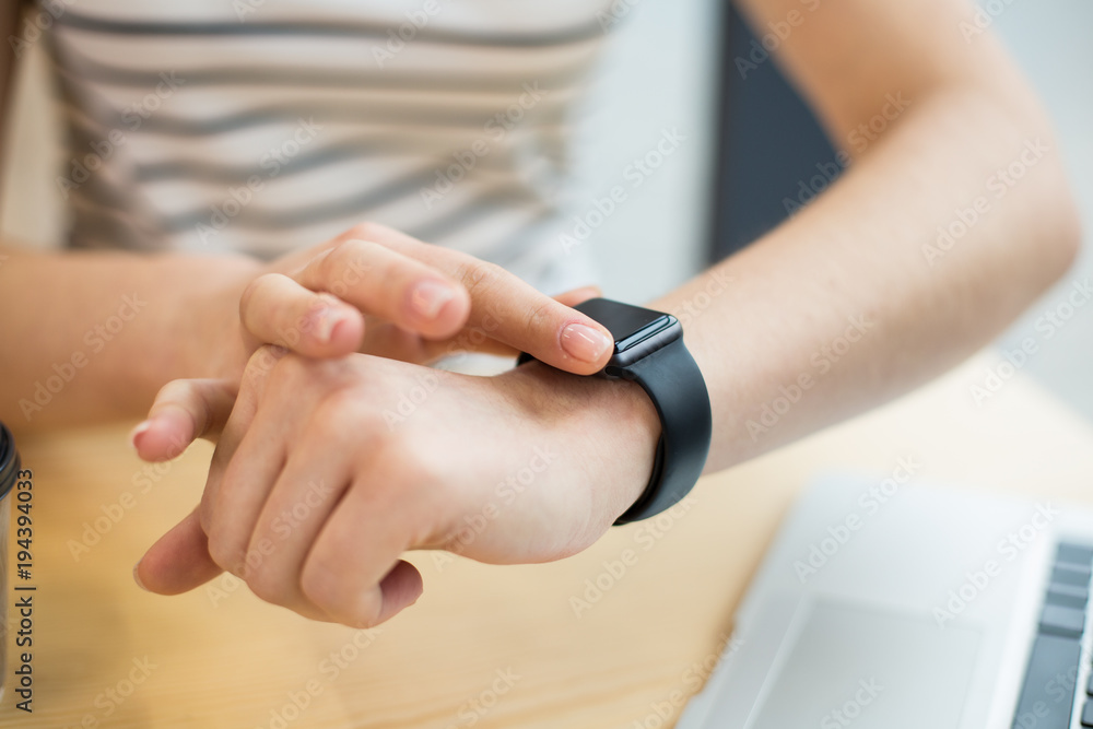 Close up of a modern smartwatch