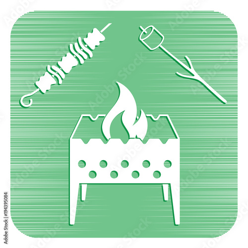 Brazier, zephyr and kebab icon