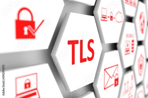 TLS concept cell blurred background 3d illustration photo