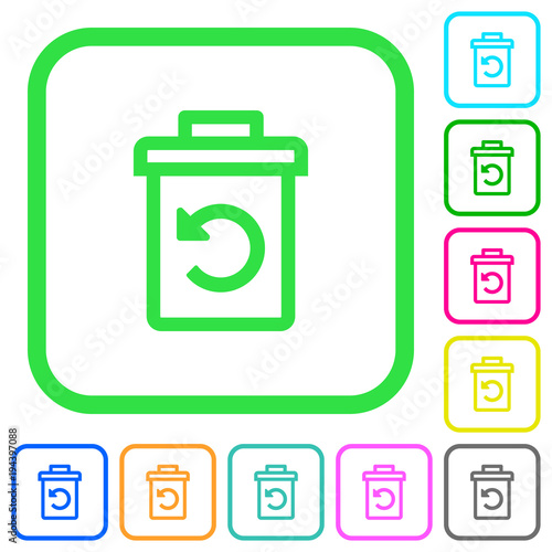 Undelete vivid colored flat icons